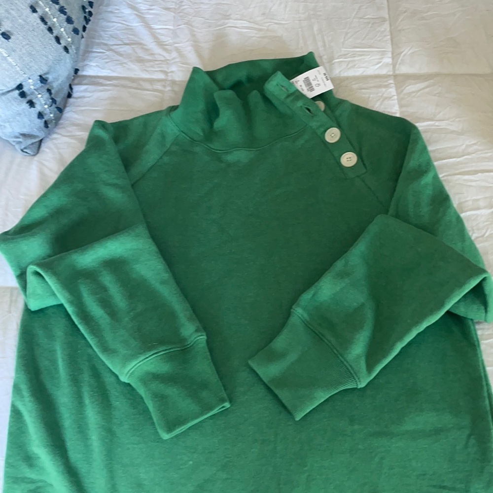 Brand new green J crew pullover. Size S.